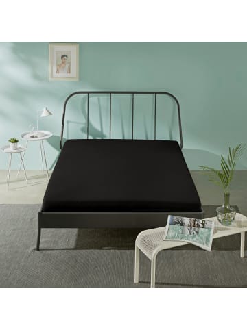 REDBEST Single-Jersey Spannbettlaken San Francisco in schwarz