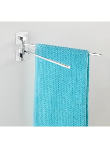 Wenko Handtuchhalter QUADRO in Silbern, (B) 6,5 x (H) 14,5 x (L) 40 cm