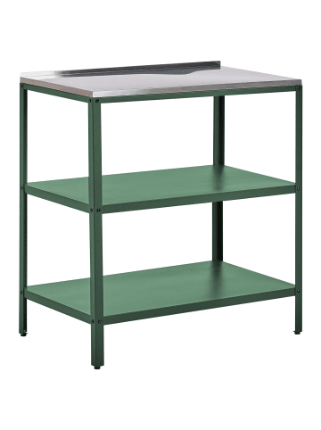 Beliani Gartenküche VILAMA in Grün/Silber - (W) 80 x (H) 90 x (L) 50 cm