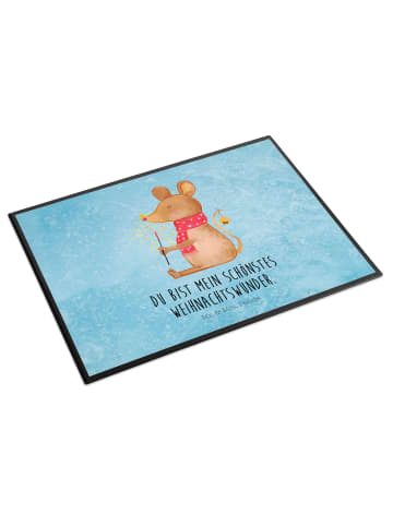 Mr. & Mrs. Panda schreibtischunterlage Maus Weihnachten mit Spruch in Eisblau