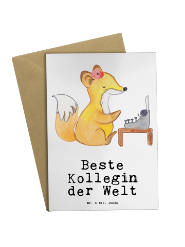 Mr. & Mrs. Panda Beileidskarte Fuchs Beste Kollegin der Welt mit... in Weiß