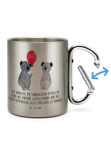 Mr. & Mrs. Panda Becher Koala Luftballon mit Spruch in Silber