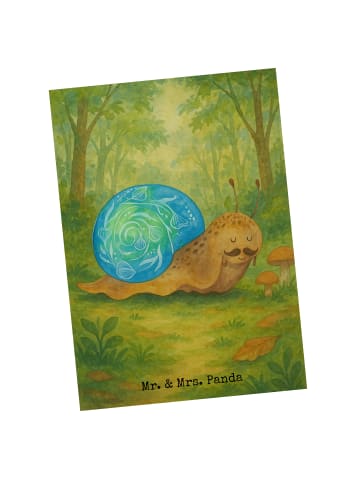Mr. & Mrs. Panda Postkarte Schnecke Sir Design ohne Spruch in Weiß