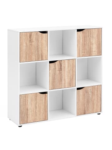 FineBuy Bücherregal in Weiß / Spanplatte / 89x29x91