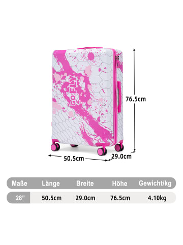 ABRIHOME Koffer in Rosa 28 Zoll PC Spinner mit Zahlenschloss Handgepäck