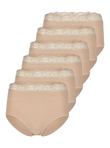 Nina von C. 6er Pack Damen Taillenslip in nude