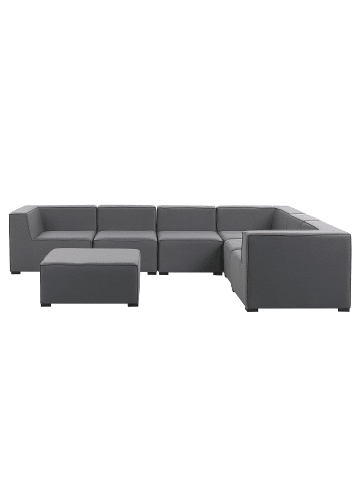 Beliani 7-tlg Lounge Set AREZZO in Grau/Schwarz linksseitig