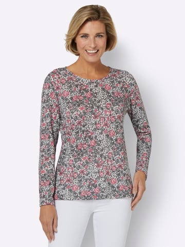 Sieh an! Print-Shirt in weiß-gemustert