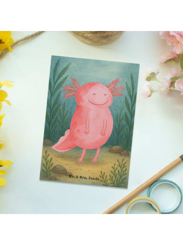 Mr. & Mrs. Panda Grußkarte Axolotl Glücklich Design ohne Spruch in Weiß