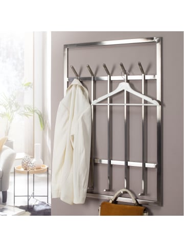 KADIMA DESIGN Wandgarderobe Metall Silber 60x100x7,5cm Design Flurgarderobe Stahl