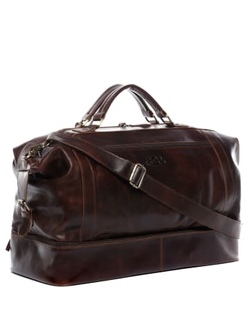 SID & VAIN Leder-Reisetasche Leder Weekender Unisex KINGSTON in braun