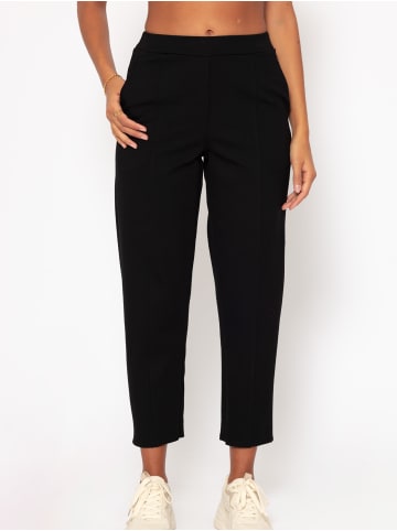 SASSYCLASSY Jersey Chinos mit Ziernaht in Schwarz