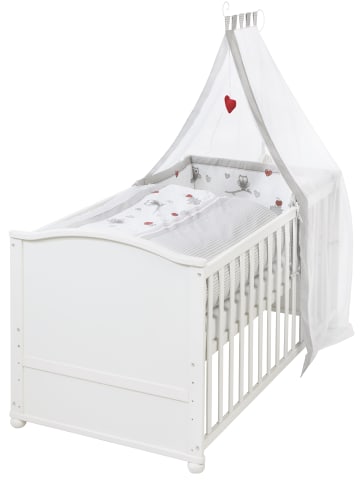 roba Komplettbettset Adam & Eule mit Himmel, Nest & Matratze 70 x 140 cm - Weiß