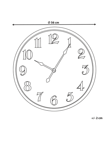 Beliani Wanduhr RUGLES in Schwarz - (W) 56 x (H) 56 x (L) 2 cm