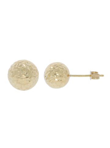 Luxxos Ohrstecker "diamantierte Kugel 8mm aus 333 Gelbgold" in Gold