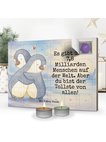 Mr. & Mrs. Panda Adventskalender Pinguine Kuscheln Design mit Sp... in Weiß