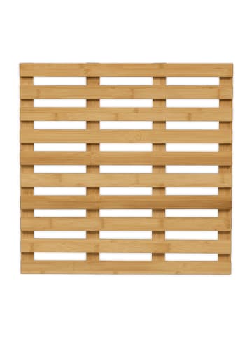 relaxdays Bambus Badematte in Natur - 50 x 50 cm