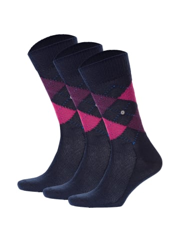 Burlington Socken 3er Pack in marine/pink