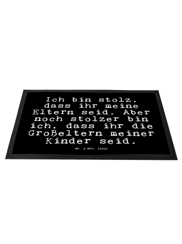 Mr. & Mrs. Panda Fußabstreifer Ich bin stolz, dass... mit Spruch in Schwarz