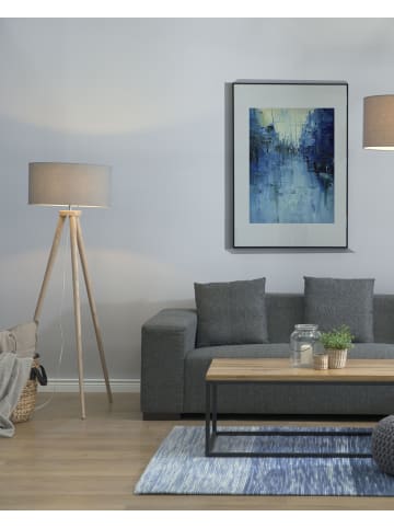 Beliani Stehleuchten NITRA in Grau/Braun - (W) 45 x (H) 142 x (L) 45 cm