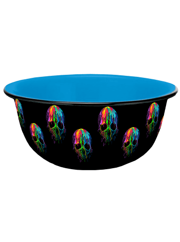 Geda Labels Müslischale Skull Neon Emaille-Optik 600ml in Schwarz - 600 ml