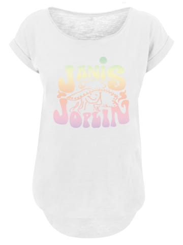 F4NT4STIC Long Cut T-Shirt Janis Joplin Pastel Logo in weiß