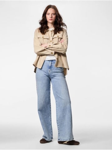 Pieces Langarmbluse in White Pepper