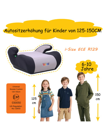Yalion Kindersitzerhöhung ECE R129/03 – Sitzerhöhung für Kinder von 125–150 cm