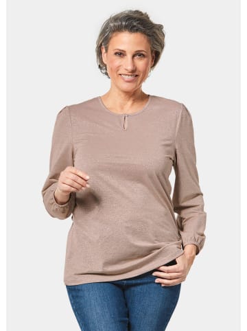 GOLDNER Shirt Glanzshirt in walnuss