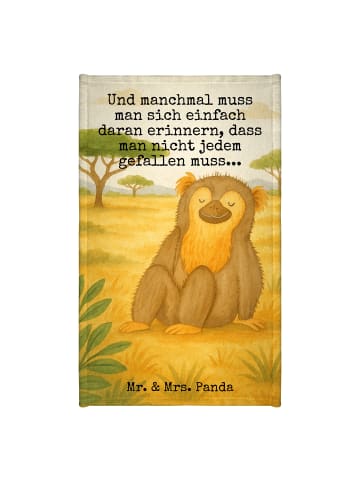Mr. & Mrs. Panda Handtuch Affe Design mit Spruch in Weiß