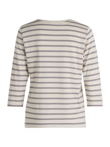 Betty Barclay Ringelshirt mit Schmucksteinen in Beige/Grau