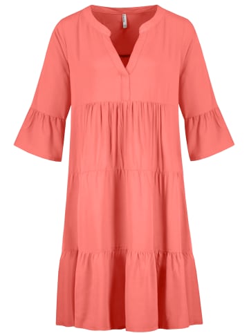 Sublevel Kleid mit V-Ausschnitt und Rüschenärmeln, knielang in Rot