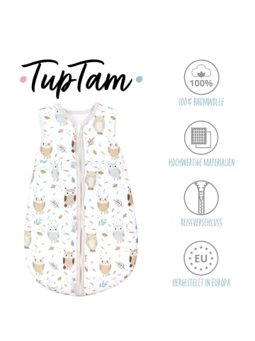 TupTam Baby Ganzjahres Schlafsack Ärmellos Wattiert in weiß/beige