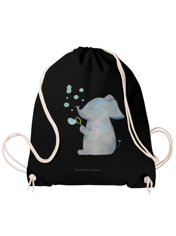 Mr. & Mrs. Panda Gymtasche Elefant Seifenblasen ohne Spruch in Schwarz