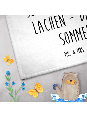 Mr. & Mrs. Panda Handtuch Sommerfreude mit Spruch in Weiß