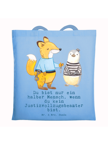 Mr. & Mrs. Panda Tragetasche Justizvollzugsbeamter Herz mit Spruch in Sky Blue