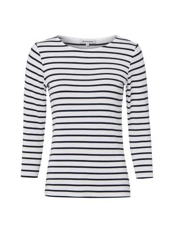 More & More Langarmshirt in weiß schwarz