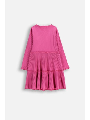 Coccodrillo Geripptes Kleid mit langen Ärmeln in rosa