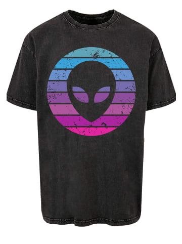 F4NT4STIC Oversize T-Shirt Alien Kopf in schwarz