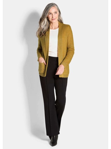 GOLDNER Strickjacke Offener Cardigan mit Taschen, Glanz in honig