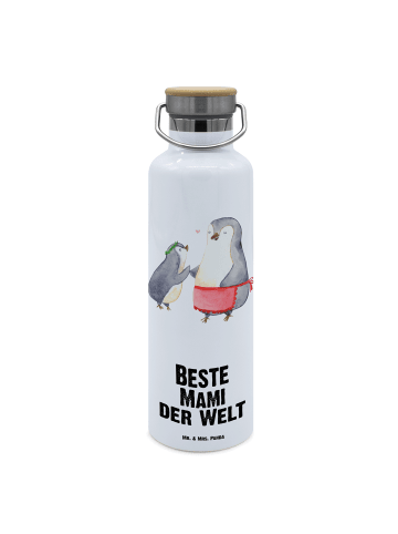 Mr. & Mrs. Panda Trinkflasche Edelstahl Pinguin Beste Mami der W... in Weiß