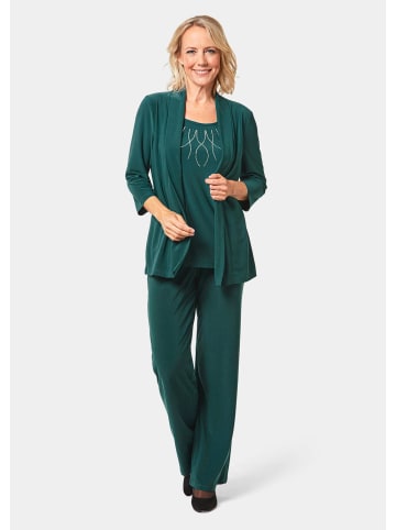 GOLDNER Kurzgröße:  Shirt in Setoptik mit Applikation in smaragd