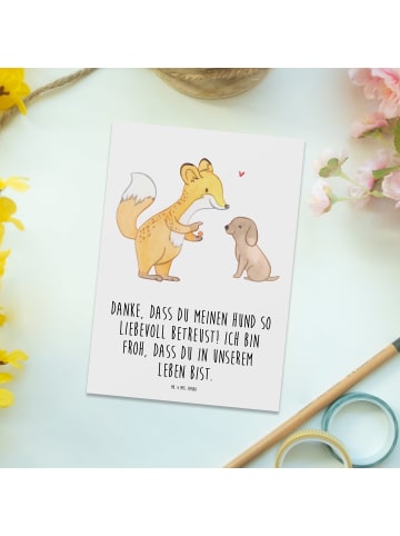 Mr. & Mrs. Panda Postkarte Danke Hundesitter mit Spruch in Weiß