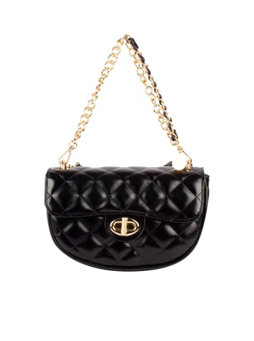 faina Damen Schultertasche Im Metallic-Look in Schwarz
