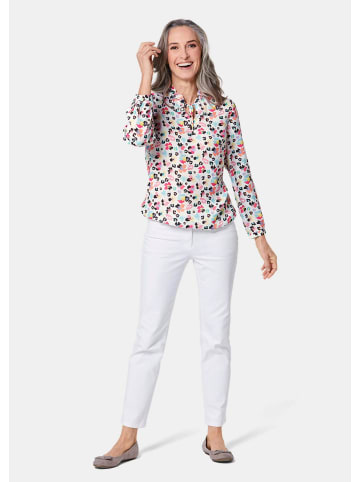 GOLDNER Kurzgröße:  Zeitlose Bluse mit einzigartigem Druck in multicolor