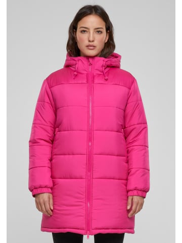 Urban Classics Urban Classics Damen Ladies Hooded Mixed Puffer Coat in hibiskuspink