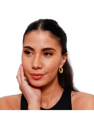 Steel_Art Creolen Frauen Mira goldfarben in goldfarben