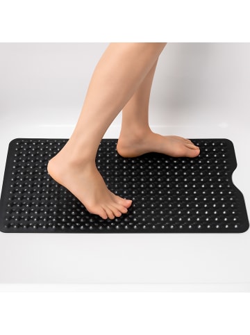 relaxdays Badewannenmatte in Schwarz - (B)97 x (T)39 cm
