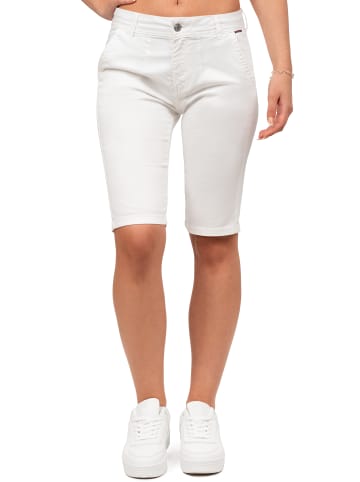 Cipo & Baxx Damen Straight Fit Shorts Mid Waist in White