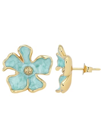 Adeliás Damen Ohrringe – Ohrstecker aus Edelstahl mit Emaille in gold